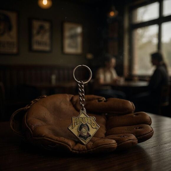 Vintage Pirates Baseball Fine Pewter Keychain - Picture 1 of 4